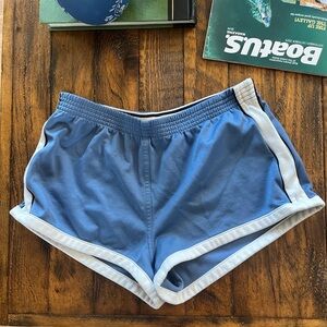 Abercrombie & Fitch Retro Style Blue Shorts with White Stripe